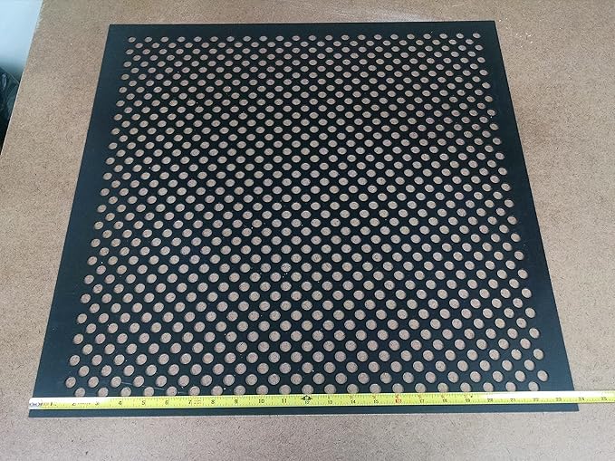 2'x2' Black Plastic Perforated Tile, 5 Pack, with 1/2" Holes