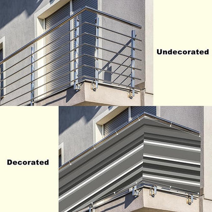 Privacy Fence 3.6' x 26.2' UV-Protection Wind-Resistant Balcony Privacy, with Grommets, for Garden Wall, Patio Gate, Patio Deck, Black White Stripes
