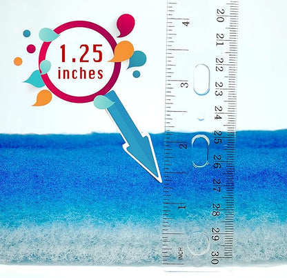 Premium Koi Pond Filter Media Roll - High-Efficiency Pond Filters for Outdoor Ponds, Reusable Fish Pond Filter Material, Made in USA (PRO - Blue - 8ft)