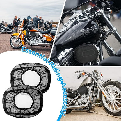 Meonum 2 Pack Air Filter Waterproof Rain Sock Covers, Compatible with Harley 114 Road King/Touring/FLHR/FLHX/Dyna/Softail, Air Cleaner Dustproof Protective Wraps Covers