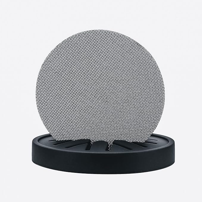 Normcore 2 Packs 58.5mm Puck Screen with Stand - Reusable Contact Shower Screen with Silicone Holder - 1.7mm / 1.0mm Thickness 150μm Mesh - Compatible with Espresso Machine 58mm Portafilter Basket
