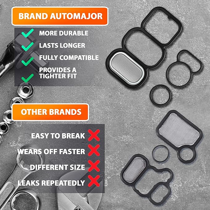 Head Cylinder Solenoid Valve Gasket Replacement for Honda/Acura Accord Isight CL 1994-2006 - VTEC Filter Spool Valve 1.0L 2.2L 2.3L - Set of 15825-P0A-005 36172-P0A-005 91319-PR3-000 by AUTOMAJOR