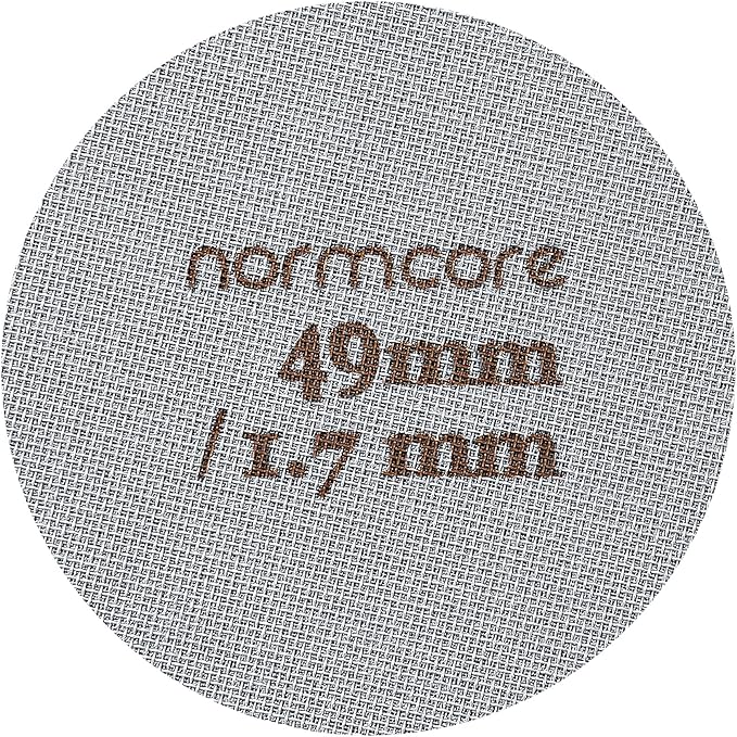 Normcore 49mm Puck Screen - Lower Shower Screen - Metal Coffee Reusable Filter for Espresso Portafilter Filter Basket 49mm - 1.7mm Thickness 150μm - 316 Stainless Steel