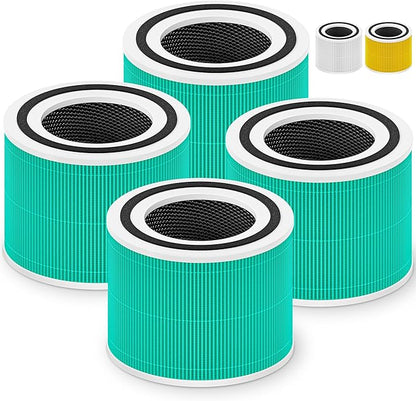 240 True HEPA 14 Toxin Absorber Replacement Filter Compatible with Puroair 240 Air Purifier, 3-in-1 True HEPA Filter Replacement, Grade True HP-14 with Activated Carbon Filter, 4 Pack, Green