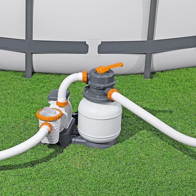 Bestway 58498E Flowclear 1500 Gallon Sand Filter Pool Pump for Above Ground 300 to 11,200 Gallon Swimming Pools with Adapter (Sand is Sold Separately)