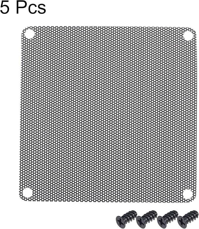 uxcell PC Dust Fan Screen with Screws for Cooling Dustproof Case Cover PVC 90mm 5pcs