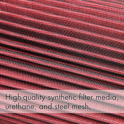 Cartman Clamp-On Engine Air Filter, Fit Intake Tube with 3/3.5/4in Diameter, Premium High Performance Replacement Filter, Washable and Reusable, Round Tapered, Red