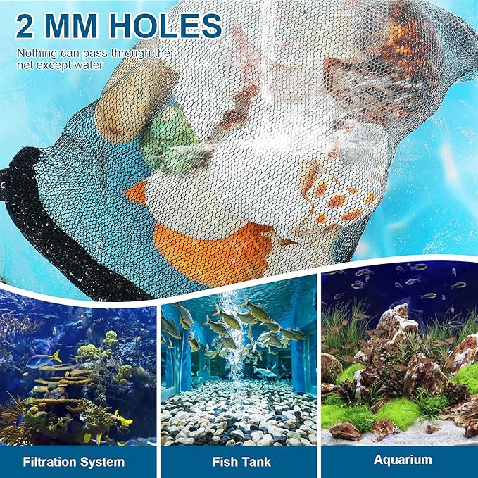 10Pcs Media Bags for Aquarium Fine Mesh Bag Aquarium Filter Media Bags with Plastic Zipper Suitable for Activated Carbon, Filter Stones, Ceramic Rings（Black）