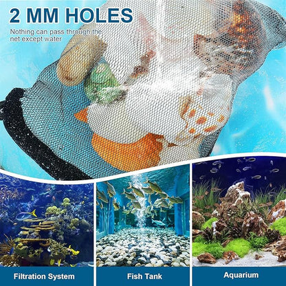 10Pcs Media Bags for Aquarium Fine Mesh Bag Aquarium Filter Media Bags with Plastic Zipper Suitable for Activated Carbon, Filter Stones, Ceramic Rings（Black）