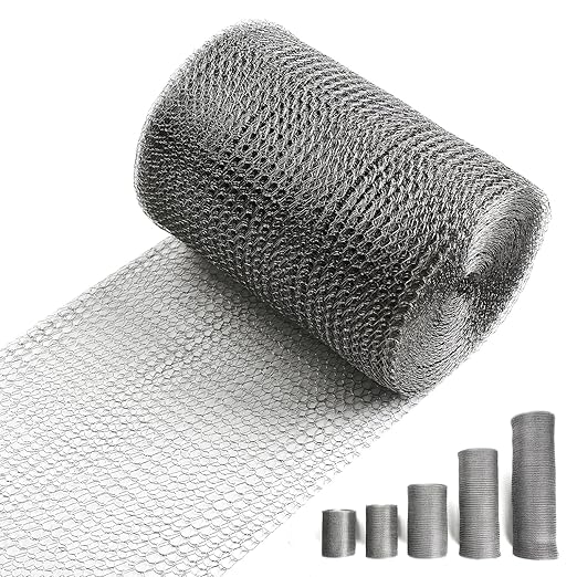5" X 30 ft 304 Stainless Steel Mesh, Wire Mesh for Rodent, Hole Fill Fabric Gap Blocker, Double Layer Metal Mesh Roll, Flexible Stretchy for Garden House and DIY (A-5" X 30 ft)