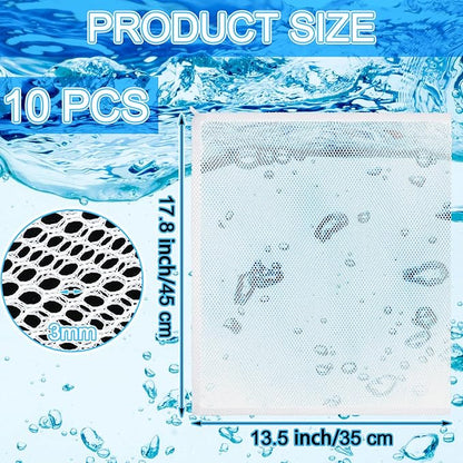 Abbylike 10pcs Large Filter Media Bags with Plastic Zipper 17.8" x 13.5" Reusable Fish Tank Filter Bags - Aquarium Mesh for Activated Carbon, Bio Balls, Ceramic Rings