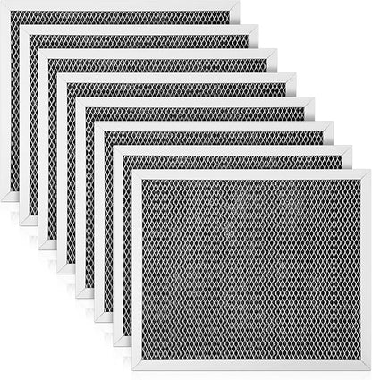Baquler Range Hood Filter Compatible with Broan Nutone 97007696 Range Hood Replacement Filter Stove Vent Aluminum Mesh Charcoal for Kitchen Air(8 Pcs)