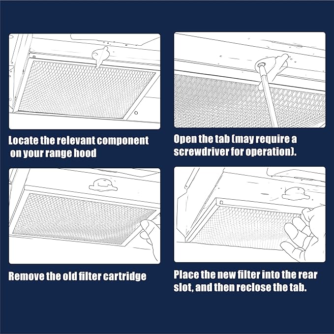 97007696 Range Hood Filter 41F Stove Vent Hood Filters for Kitchen Range Hood Filter Replacement Grease Mesh Charcoal Carbon Oven Vent Hood Filters by Size 10.5" x 8.75"