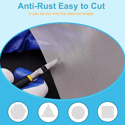 4 Pcs 13x9 (33cmx23cm) 120 Mesh 304 Stainless Steel Wire Mesh Sheet, Rustproof Metal Mesh Sheet Screen for DIY Crafts, Vent Covers, Garden Fencing, Window Protection & Industrial Filters