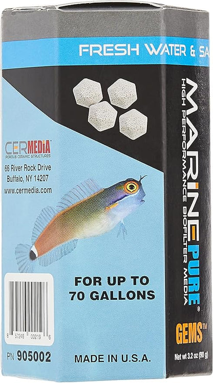 CerMedia MarinePure Marine Pure Biofilter Media Gems - 90g, Tan (905002)