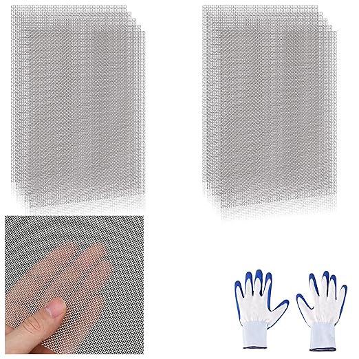 8 Pcs 13x9 (33cmx23cm) 20 Mesh 304 Stainless Steel Wire Mesh Sheet, Rustproof Metal Mesh Sheet Screen for DIY Crafts, Vent Covers, Garden Fencing, Window Protection & Industrial Filters
