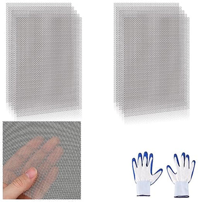 8 Pcs 13x9 (33cmx23cm) 20 Mesh 304 Stainless Steel Wire Mesh Sheet, Rustproof Metal Mesh Sheet Screen for DIY Crafts, Vent Covers, Garden Fencing, Window Protection & Industrial Filters