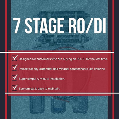LiquaGen - Heavy Duty & High Capacity 7-Stage Aquarium Reef and Deionization Reverse Osmosis Water Filter Systems RO/DI | 0 PPM - 100 GPD