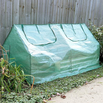 Sunnydaze Outdoor Portable Mini Cloche Greenhouse with 2 Zipper Doors - Green