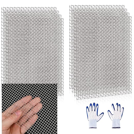 8 Pcs 13x9 (33cmx23cm) 5 Mesh 304 Stainless Steel Wire Mesh Sheet, Rustproof Metal Mesh Sheet Screen for DIY Crafts, Vent Covers, Garden Fencing, Window Protection & Industrial Filters