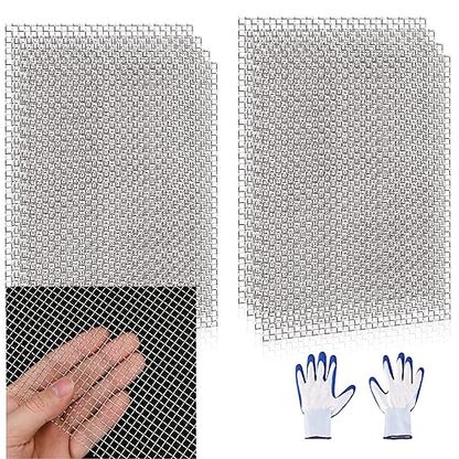 8 Pcs 13x9 (33cmx23cm) 5 Mesh 304 Stainless Steel Wire Mesh Sheet, Rustproof Metal Mesh Sheet Screen for DIY Crafts, Vent Covers, Garden Fencing, Window Protection & Industrial Filters