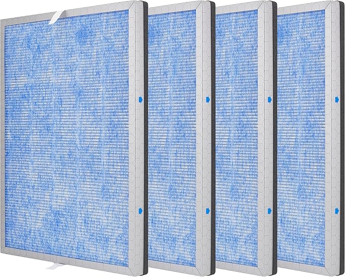 MSA3/MSA3S Filter Replacement, Compatible with Membrane Solutions MSA3 and MSA3S Smart Air Purifier, 【Upgraded】3-in-1 H13 True HEPA Filter, 4 Pack