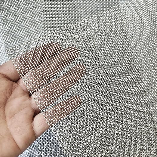 Stainless Steel Mesh 10Mesh with 0.7MM Wire Dia,4Pack 12x8inch(305x203mm) Hard and Heat Resisting Screen Sturdy Metal Mesh Sheets for DIY Projects,Aire Vent,Cage,Garden,Covered,BBQ Net