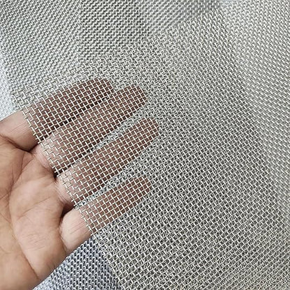 Stainless Steel Mesh 10Mesh with 0.7MM Wire Dia,4Pack 12x8inch(305x203mm) Hard and Heat Resisting Screen Sturdy Metal Mesh Sheets for DIY Projects,Aire Vent,Cage,Garden,Covered,BBQ Net
