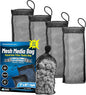 Aquatic Experts High Flow Filter Media Bag - Durable Filter Bags for Fish Tank, Secure Aquarium Media Bag with Drawstring, Media Bags for Aquarium and Pond, High Flow (Black), 3” x 8" – 4 Pack