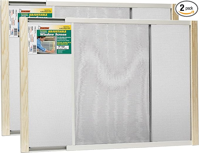 Frost King 2AWS1837 WB Marvin Adjustable Window Screen, 18in High x Fits 21-37in Wide (2 Pack)