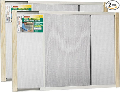 Frost King 2AWS1837 WB Marvin Adjustable Window Screen, 18in High x Fits 21-37in Wide (2 Pack)